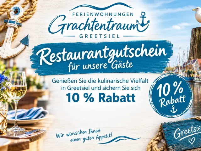 Restaurantgutschein Greetsiel mit 10% Rabatt