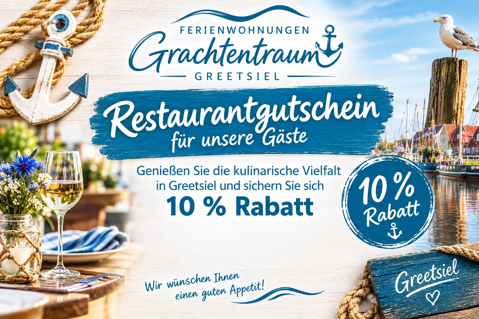 Restaurantgutschein Greetsiel mit 10% Rabatt
